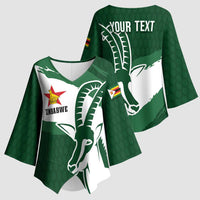 Zimbabwe Rugby Personalized Grunge Kimono Sleeve Blouse GO Sables - Wonder Print Shop