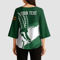 Zimbabwe Rugby Personalized Grunge Kimono Sleeve Blouse GO Sables - Wonder Print Shop