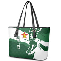 Zimbabwe Rugby Personalized Grunge Leather Tote Bag GO Sables - Wonder Print Shop