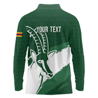 Zimbabwe Rugby Personalized Grunge Long Sleeve Polo Shirt GO Sables - Wonder Print Shop