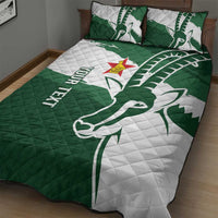 Zimbabwe Rugby Personalized Grunge Quilt Bed Set GO Sables - Wonder Print Shop