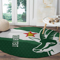 Zimbabwe Rugby Personalized Grunge Round Carpet GO Sables - Wonder Print Shop