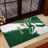 Zimbabwe Rugby Personalized Grunge Rubber Doormat GO Sables - Wonder Print Shop