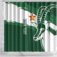 Zimbabwe Rugby Personalized Grunge Shower Curtain GO Sables - Wonder Print Shop