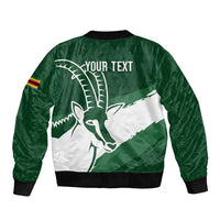 Zimbabwe Rugby Personalized Grunge Sleeve Zip Bomber Jacket GO Sables - Wonder Print Shop