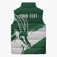 Zimbabwe Rugby Personalized Grunge Sleeveless Puffer Jacket GO Sables - Wonder Print Shop