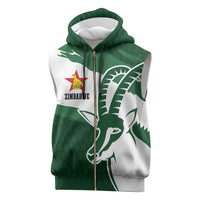 Zimbabwe Rugby Personalized Grunge Sleeveless Zip Hoodie GO Sables - Wonder Print Shop