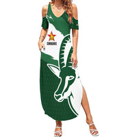 Zimbabwe Rugby Personalized Grunge Summer Maxi Dress GO Sables - Wonder Print Shop