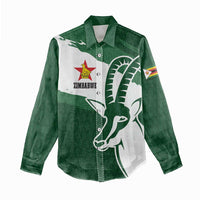 Zimbabwe Rugby Personalized Grunge Women Casual Shirt GO Sables - Wonder Print Shop