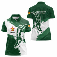 Zimbabwe Rugby Personalized Grunge Women Polo Shirt GO Sables - Wonder Print Shop