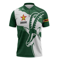Zimbabwe Rugby Personalized Grunge Zipper Polo Shirt GO Sables - Wonder Print Shop