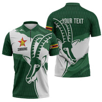 Zimbabwe Rugby Personalized Grunge Zipper Polo Shirt GO Sables - Wonder Print Shop