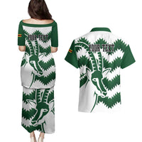 Zimbabwe Rugby The Sables Personalized Couples Matching Puletasi and Hawaiian Shirt Retro Jersey Inspired - Wonder Print Shop