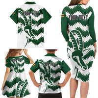 Zimbabwe Rugby The Sables Personalized Family Matching Long Sleeve Bodycon Dress and Hawaiian Shirt Retro Jersey Inspired - Wonder Print Shop