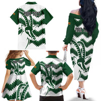 Zimbabwe Rugby The Sables Personalized Family Matching Off The Shoulder Long Sleeve Dress and Hawaiian Shirt Retro Jersey Inspired - Wonder Print Shop