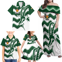 Zimbabwe Rugby The Sables Personalized Family Matching Off Shoulder Maxi Dress and Hawaiian Shirt Retro Jersey Inspired - Wonder Print Shop