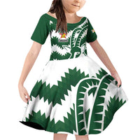 Zimbabwe Rugby The Sables Personalized Family Matching Off Shoulder Short Dress and Hawaiian Shirt Retro Jersey Inspired - Wonder Print Shop