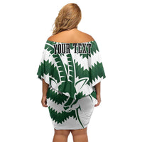 Zimbabwe Rugby The Sables Personalized Family Matching Off Shoulder Short Dress and Hawaiian Shirt Retro Jersey Inspired - Wonder Print Shop