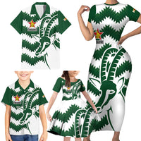 Zimbabwe Rugby The Sables Personalized Family Matching Short Sleeve Bodycon Dress and Hawaiian Shirt Retro Jersey Inspired - Wonder Print Shop