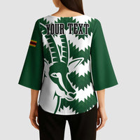 Zimbabwe Rugby The Sables Personalized Kimono Sleeve Blouse Retro Jersey Inspired - Wonder Print Shop
