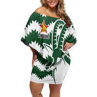 Zimbabwe Rugby The Sables Personalized Off Shoulder Short Dress Retro Jersey Inspired - Wonder Print Shop