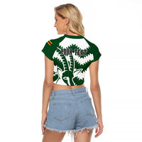 Zimbabwe Rugby The Sables Personalized Raglan Cropped T Shirt Retro Jersey Inspired - Wonder Print Shop