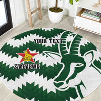 Zimbabwe Rugby The Sables Personalized Round Carpet Retro Jersey Inspired - Wonder Print Shop