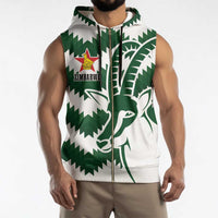 Zimbabwe Rugby The Sables Personalized Sleeveless Zip Hoodie Retro Jersey Inspired - Wonder Print Shop