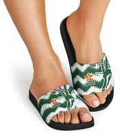Zimbabwe Rugby The Sables Personalized Slide Sandals Retro Jersey Inspired - Wonder Print Shop