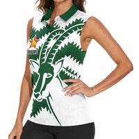 Zimbabwe Rugby The Sables Personalized Women Sleeveless Polo Shirt Retro Jersey Inspired - Wonder Print Shop