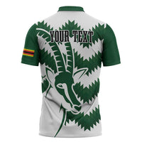 Zimbabwe Rugby The Sables Personalized Zipper Polo Shirt Retro Jersey Inspired - Wonder Print Shop