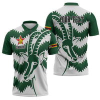 Zimbabwe Rugby The Sables Personalized Zipper Polo Shirt Retro Jersey Inspired - Wonder Print Shop