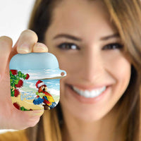 Have A Very Beach Christmas AirPods Case Parrot By Lehua Flower - Wonder Print Shop