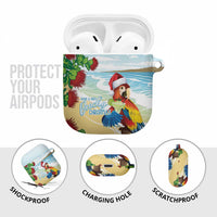 Have A Very Beach Christmas AirPods Case Parrot By Lehua Flower - Wonder Print Shop