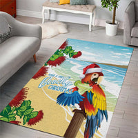 Have A Very Beach Christmas Area Rug Parrot By Lehua Flower - Wonder Print Shop