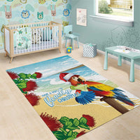 Have A Very Beach Christmas Area Rug Parrot By Lehua Flower - Wonder Print Shop