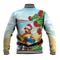 Have A Very Beach Christmas Baseball Jacket Parrot By Lehua Flower - Wonder Print Shop