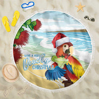 Have A Very Beach Christmas Beach Blanket Parrot By Lehua Flower - Wonder Print Shop