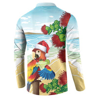 Have A Very Beach Christmas Button Sweatshirt Parrot By Lehua Flower - Wonder Print Shop