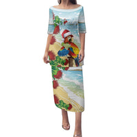 Have A Very Beach Christmas Family Matching Puletasi and Hawaiian Shirt Parrot By Lehua Flower - Wonder Print Shop