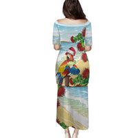 Have A Very Beach Christmas Family Matching Puletasi and Hawaiian Shirt Parrot By Lehua Flower - Wonder Print Shop