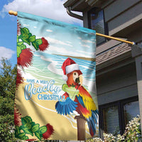 Have A Very Beach Christmas Garden Flag Parrot By Lehua Flower - Wonder Print Shop