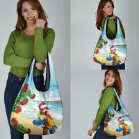 Have A Very Beach Christmas Grocery Bag Parrot By Lehua Flower - Wonder Print Shop