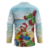 Have A Very Beach Christmas Hockey Jersey Parrot By Lehua Flower - Wonder Print Shop