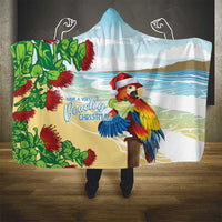 Have A Very Beach Christmas Hooded Blanket Parrot By Lehua Flower - Wonder Print Shop