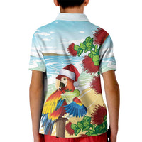 Have A Very Beach Christmas Kid Polo Shirt Parrot By Lehua Flower - Wonder Print Shop