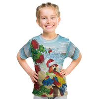Have A Very Beach Christmas Kid T Shirt Parrot By Lehua Flower - Wonder Print Shop