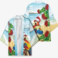 Have A Very Beach Christmas Kimono Parrot By Lehua Flower - Wonder Print Shop
