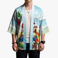 Have A Very Beach Christmas Kimono Parrot By Lehua Flower - Wonder Print Shop