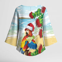 Have A Very Beach Christmas Kimono Sleeve Blouse Parrot By Lehua Flower - Wonder Print Shop